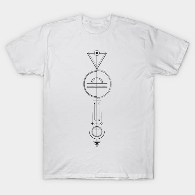 Libra Arrow - Geometric Astrology T-Shirt by alcateiaart